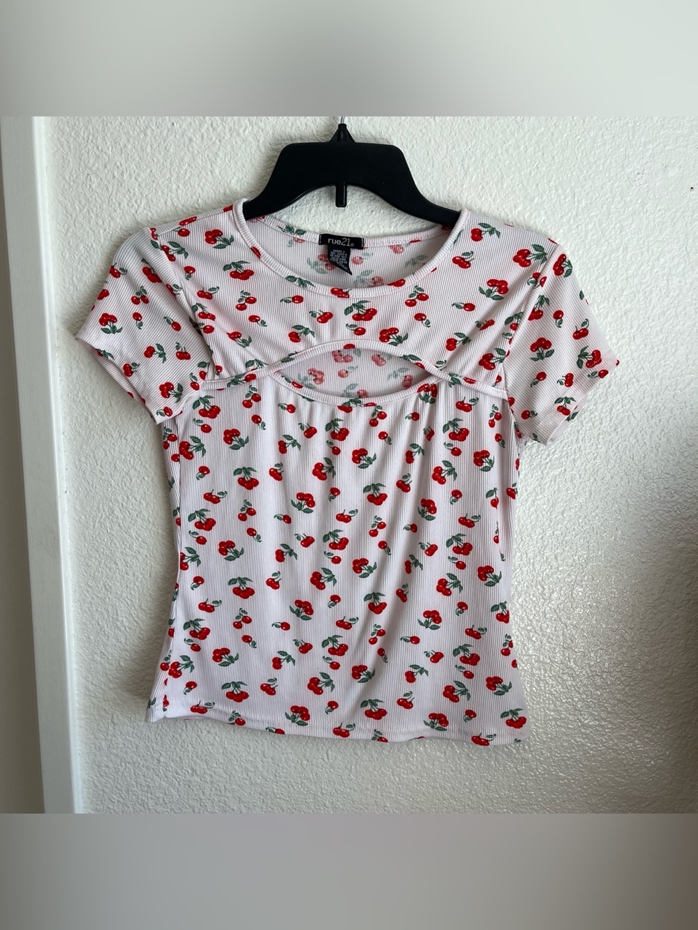 Rue21 Cherry Cut Out Top